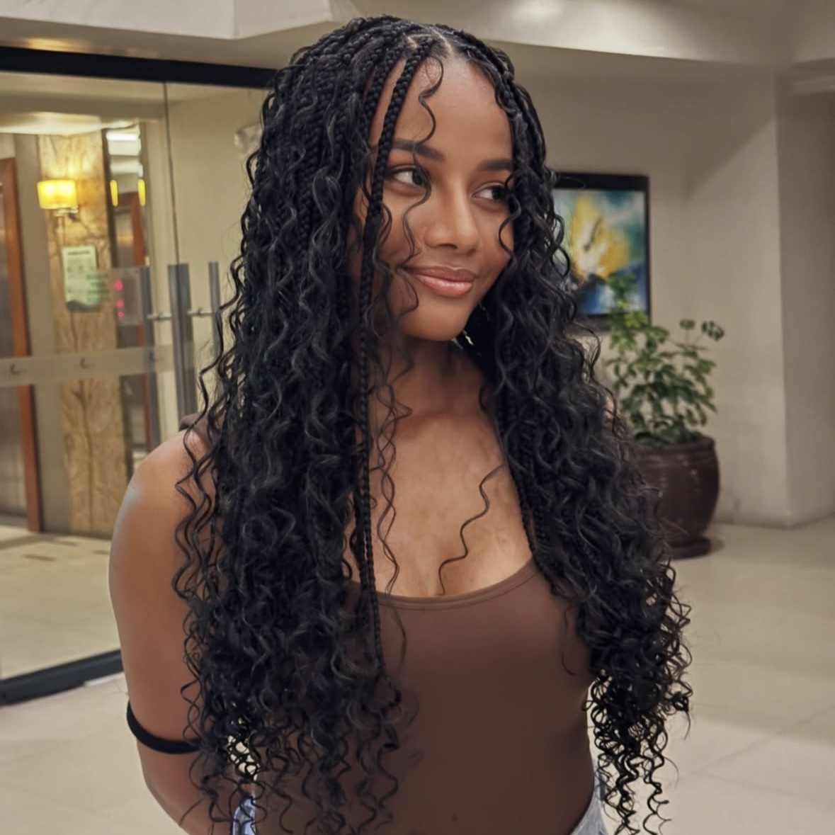 Large knotless braids